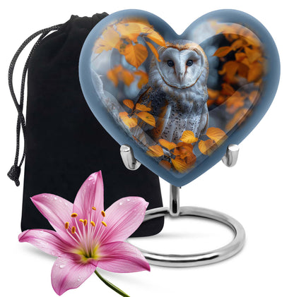 Autumn Owl Cremation Urn - Elegant Funeral Urn For Human Ashes