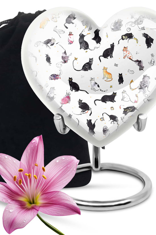 Artistic Pet Funeral Urn - Unique Pet Memorial Urn For Cat Ashes