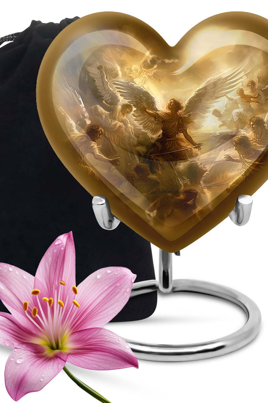 Golden Angel Cremation Urn - Aluminium Memorial Urn For Female