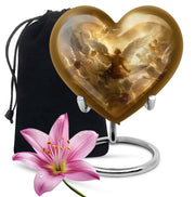 Golden Angel Cremation Urn - Aluminium Memorial Urn For Female