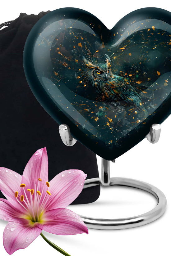 Fantasy Art Owl Memorial Urn - Elegant Cremation Urn For Ashes