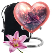 Pink Owl Cremation Urn - Beautiful Funeral Urn For Burial