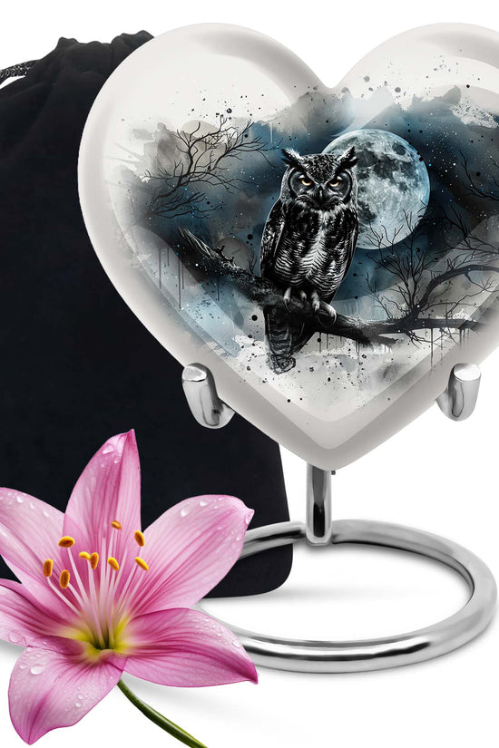 Moonlight Theme Funeral Urn - White colour Aluminium Memorial Urn For Ashes