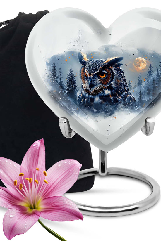 Peaceful Owl Cremation Urn - Memorial Urn For Men & Women