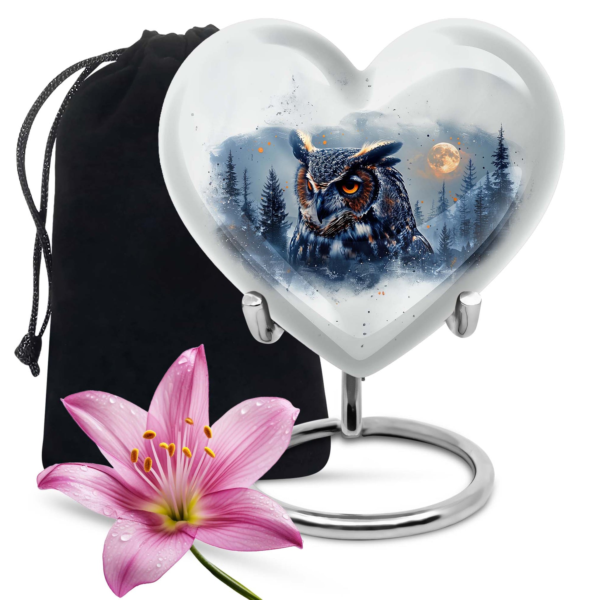 Peaceful Owl Cremation Urn - Memorial Urn For Men & Women