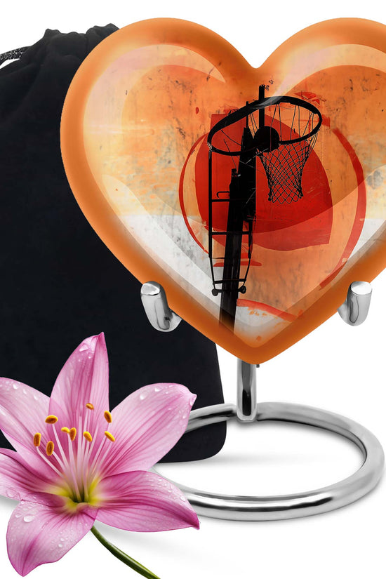 Sports Theme Cremation Urn - Basketball Funeral Urn For Adult Ashes