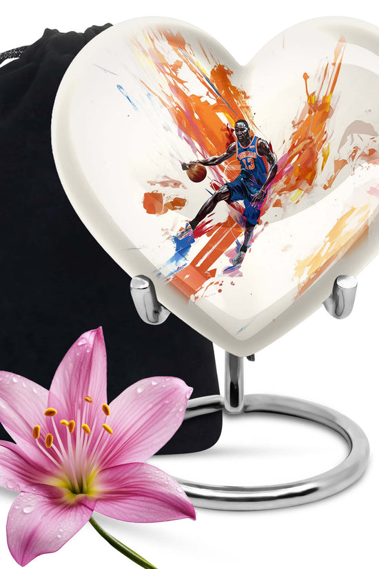 Basketball Player Theme Funeral Urn - Large Aluminum Urn For Male & Female