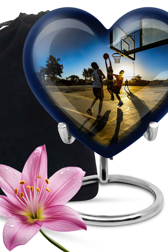 Basketball Court Memorial Urn - Aluminium Cremation Urn For Ashes