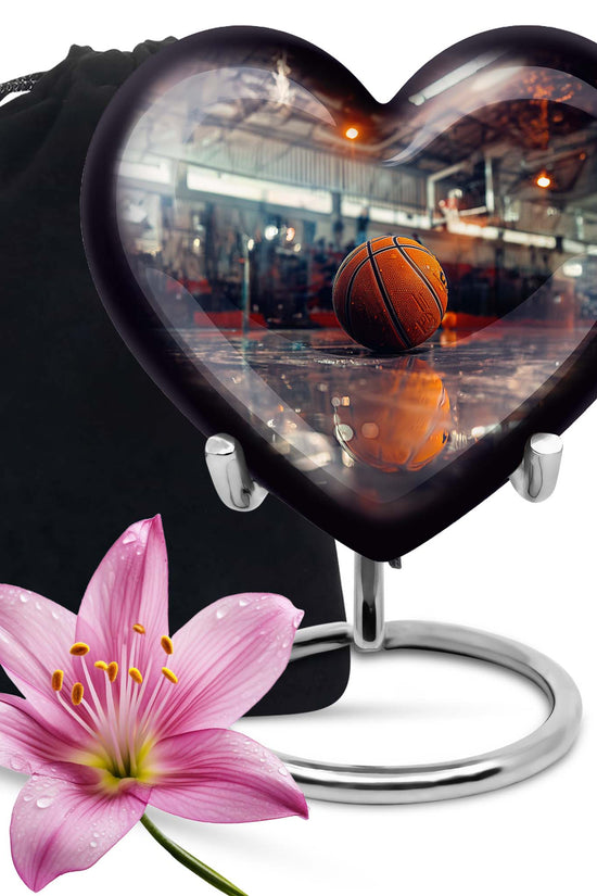 Basketball Court Ashes Urn - Modern Funeral Urn For Human Ashes