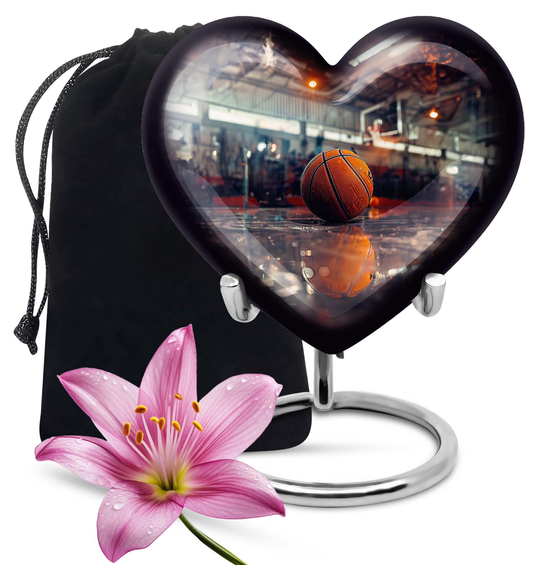 Basketball Court Ashes Urn - Modern Funeral Urn For Human Ashes