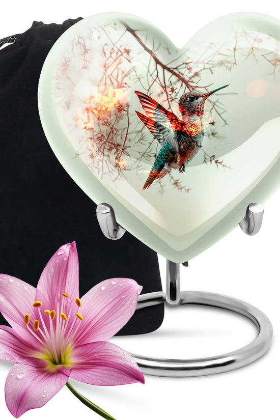 Hummingbird Theme Funeral Urn - Elegant Cremation Urn For Loved Ones
