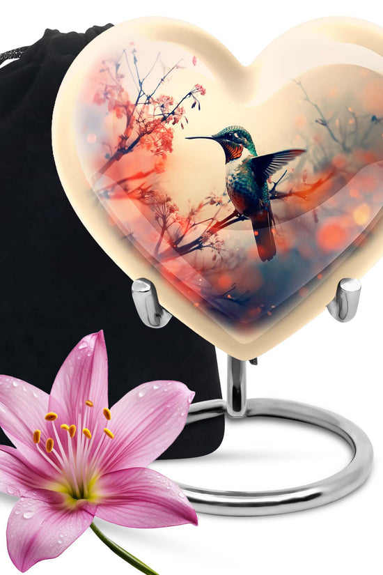 Artistic Hummingbird Memorial Urn - Beautiful Funeral Urn For Male & Female