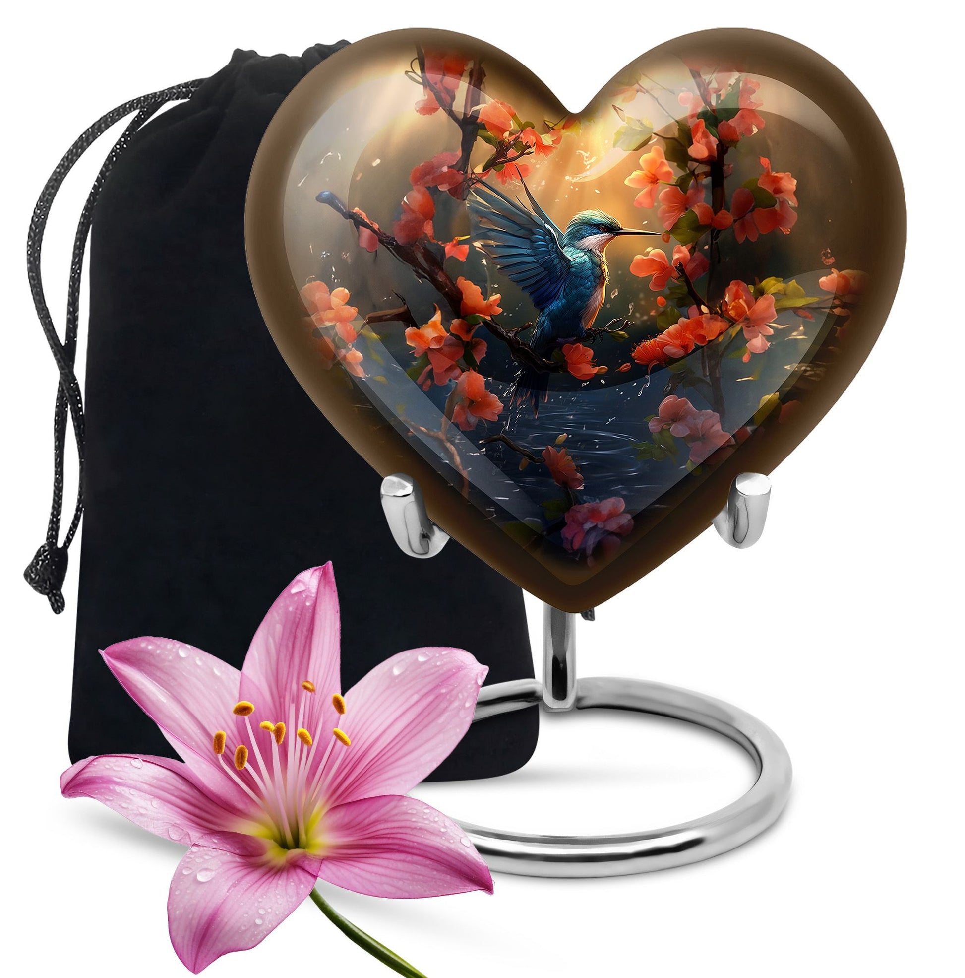 Hummingbird Cremation Urn - Large Beautiful Funeral Urn For Loved Ashes