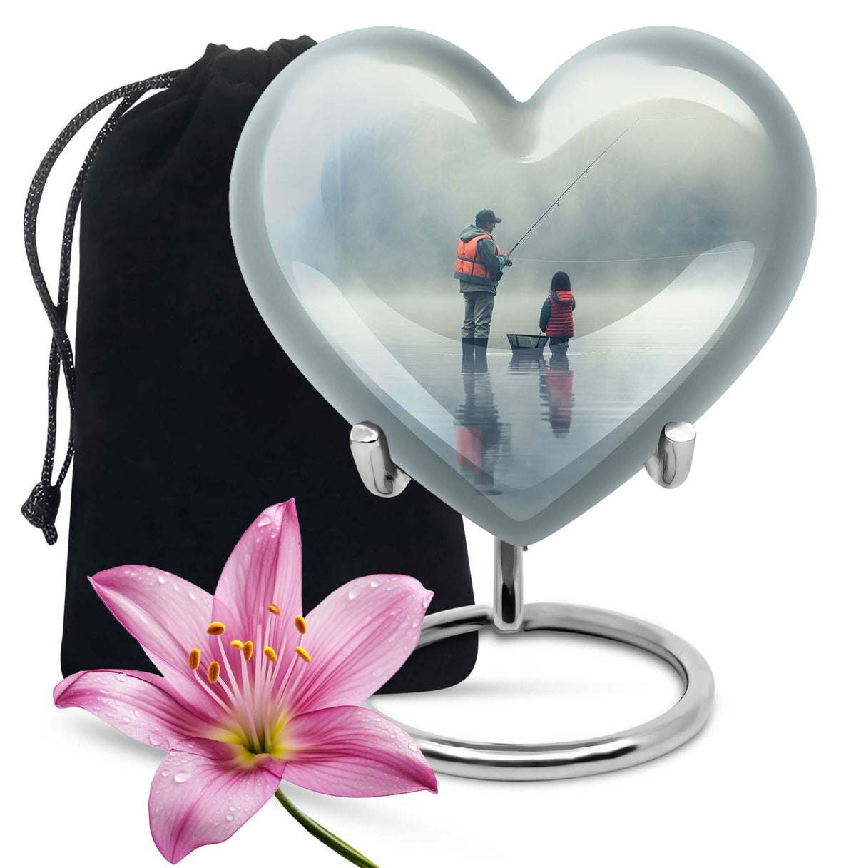 Fishing Theme Memorial Urn - Cremation Urn For Male & Female