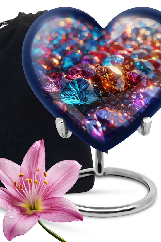 Colorful Diamond Memorial Urn - Luxury Memorial Urn For Human Ashes