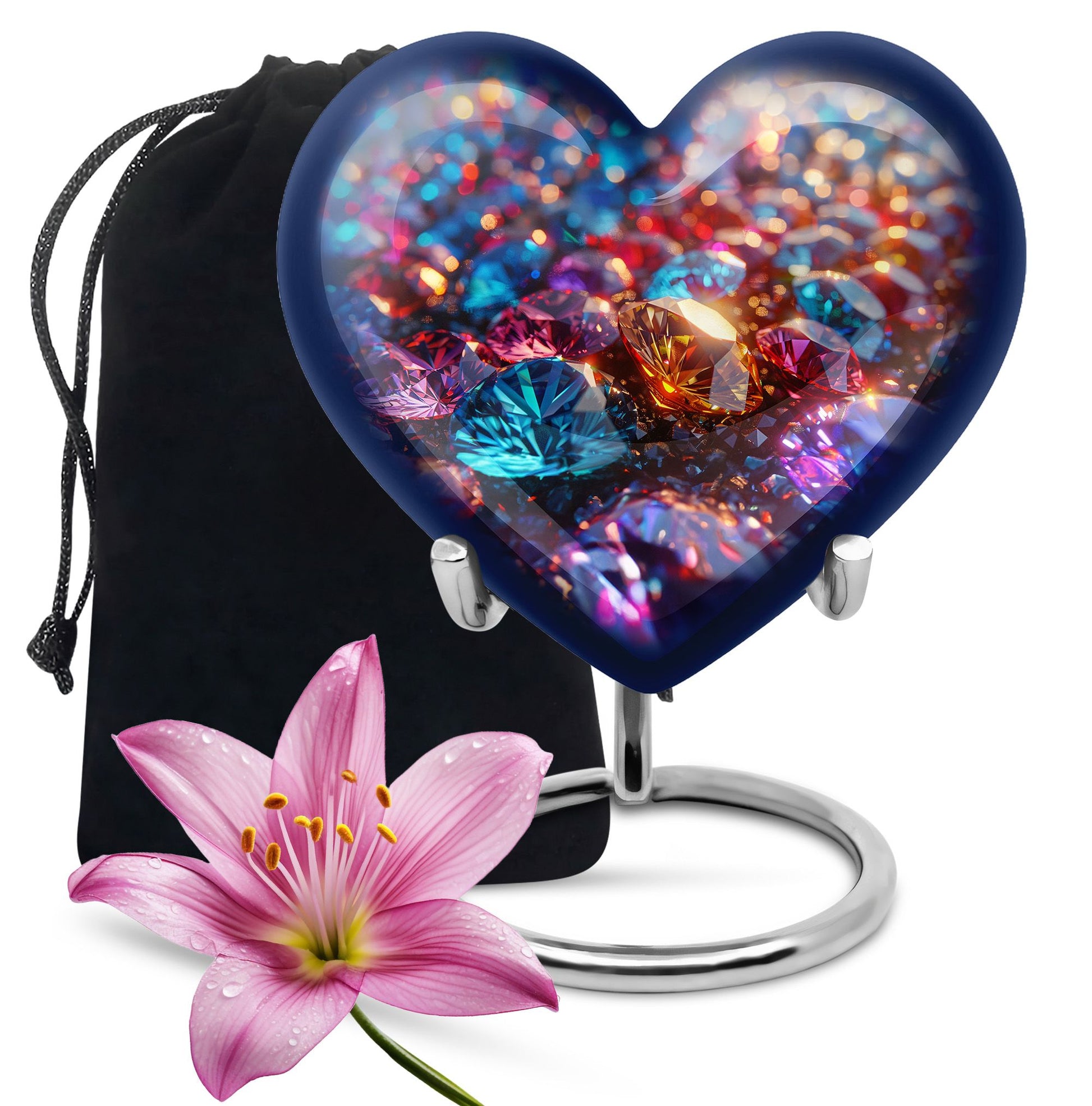 Colorful Diamond Memorial Urn - Luxury Memorial Urn For Human Ashes