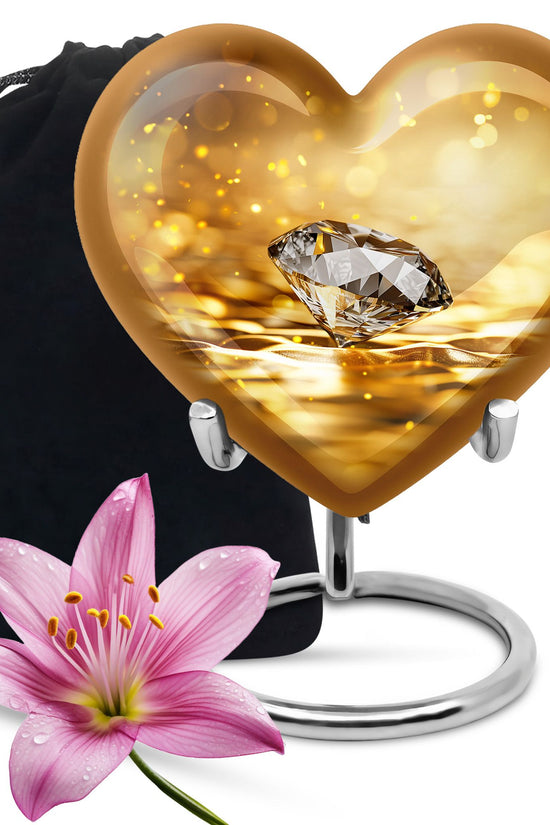 Elegant Diamond Funeral Urn - Premium Cremation Urn For Adult Ashes