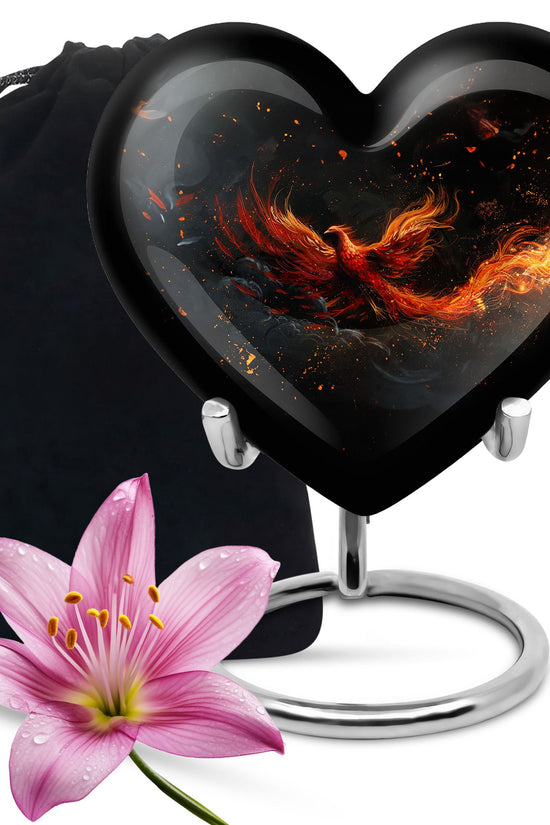 Fire Bird Cremation Urn - Decorative Funeral Urn For Burial