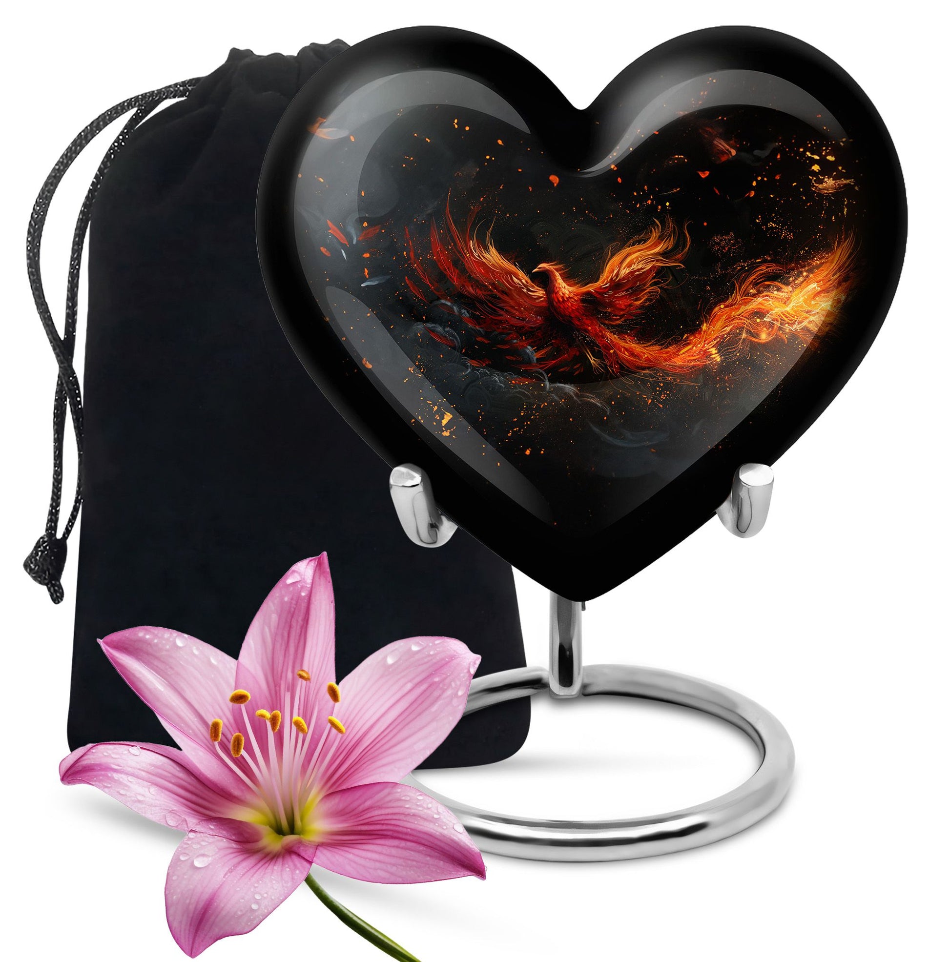 Fire Bird Cremation Urn - Decorative Funeral Urn For Burial