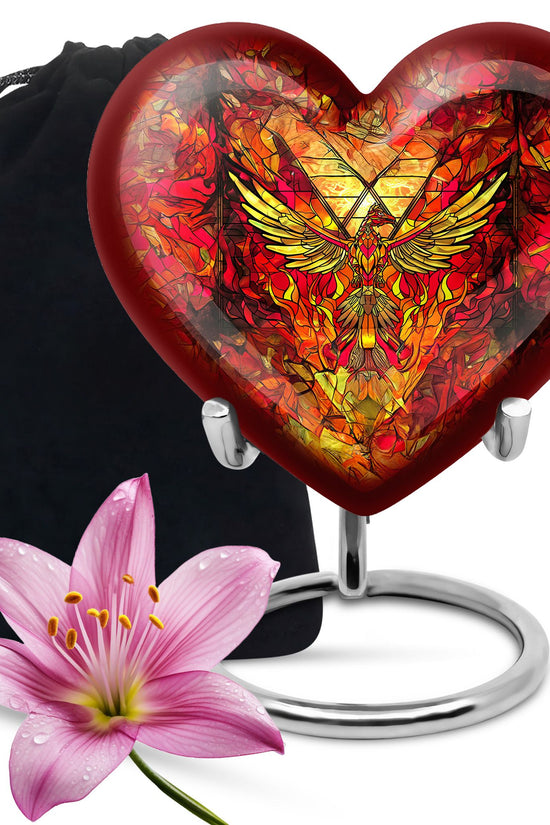 Colorful Phoenix Funeral Urn - Artistic Cremation Urn For Adult Ashes