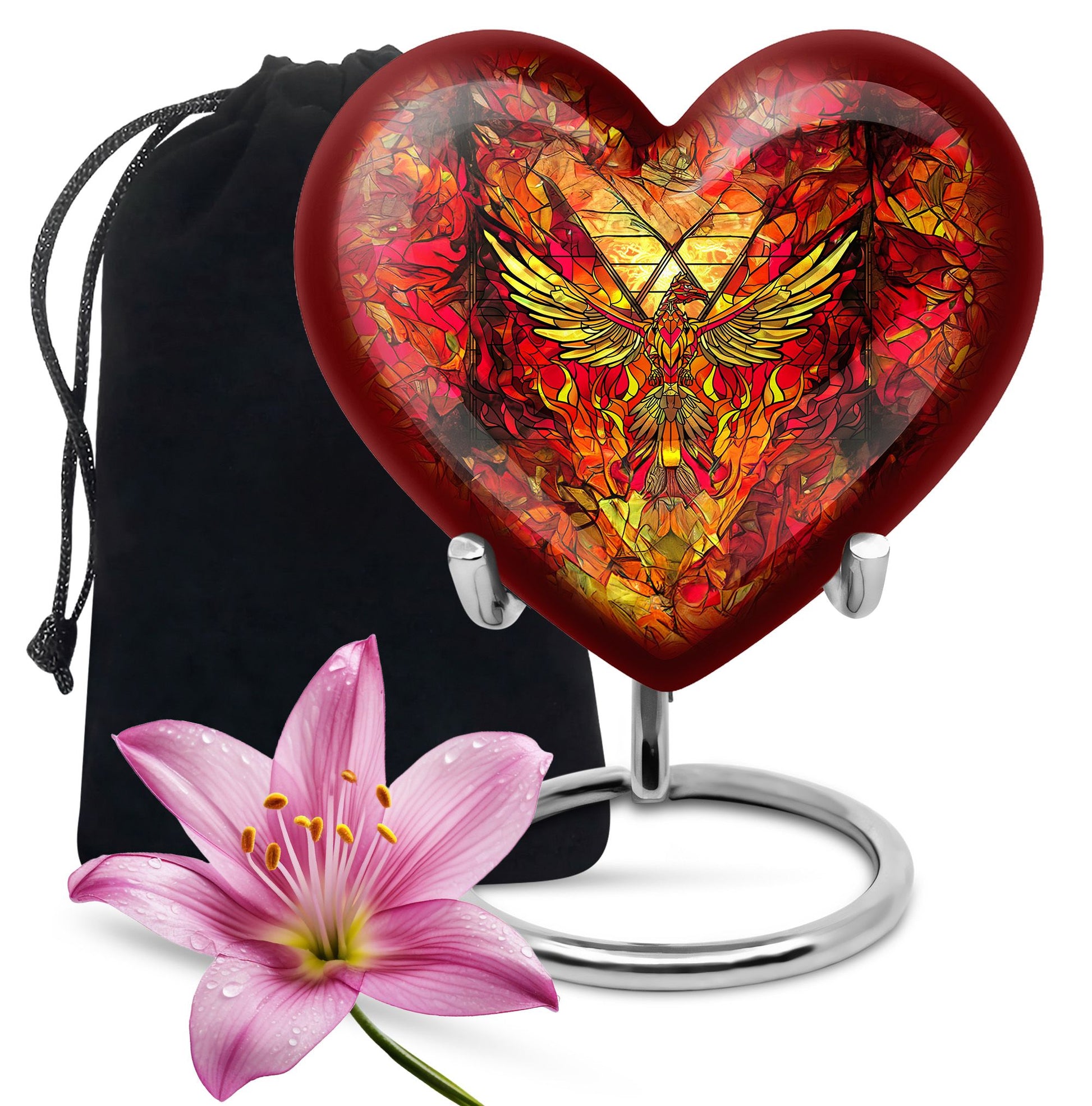 Colorful Phoenix Funeral Urn - Artistic Cremation Urn For Adult Ashes