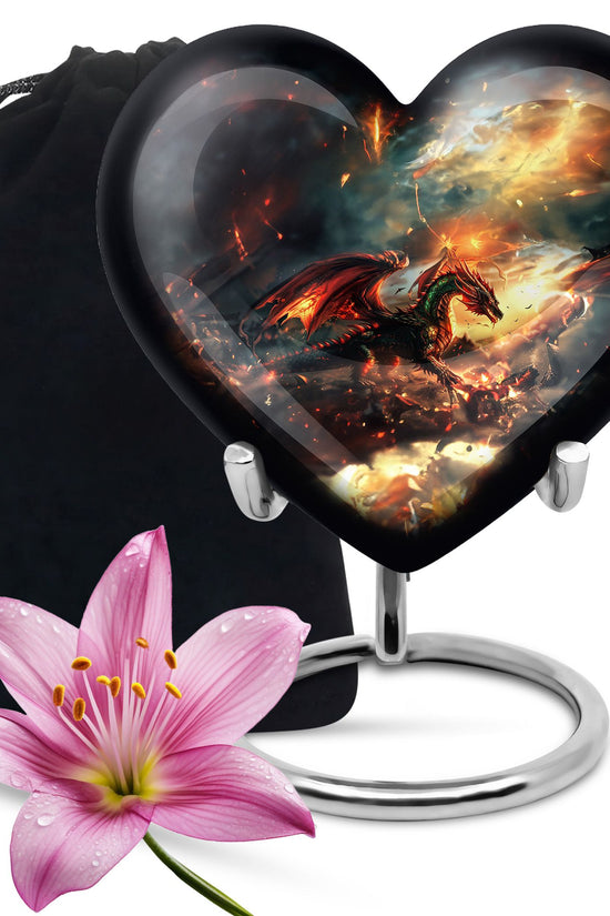 Dragon Fire Memorial Urn - Decorative Cremation Urn For Adult Ashes