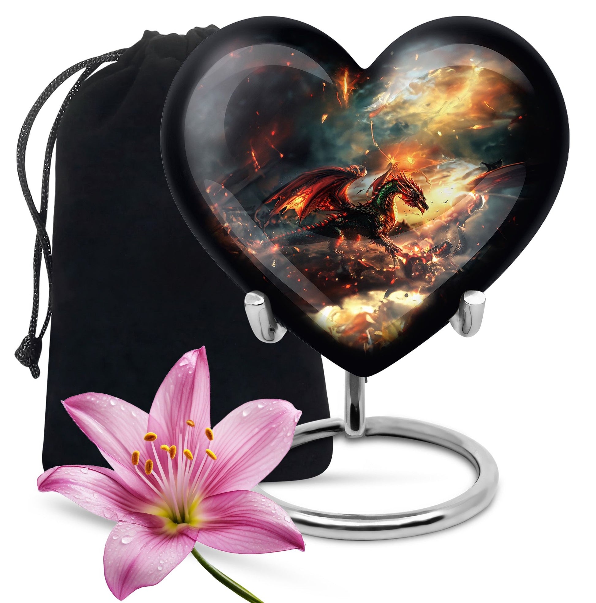 Dragon Fire Memorial Urn - Decorative Cremation Urn For Adult Ashes