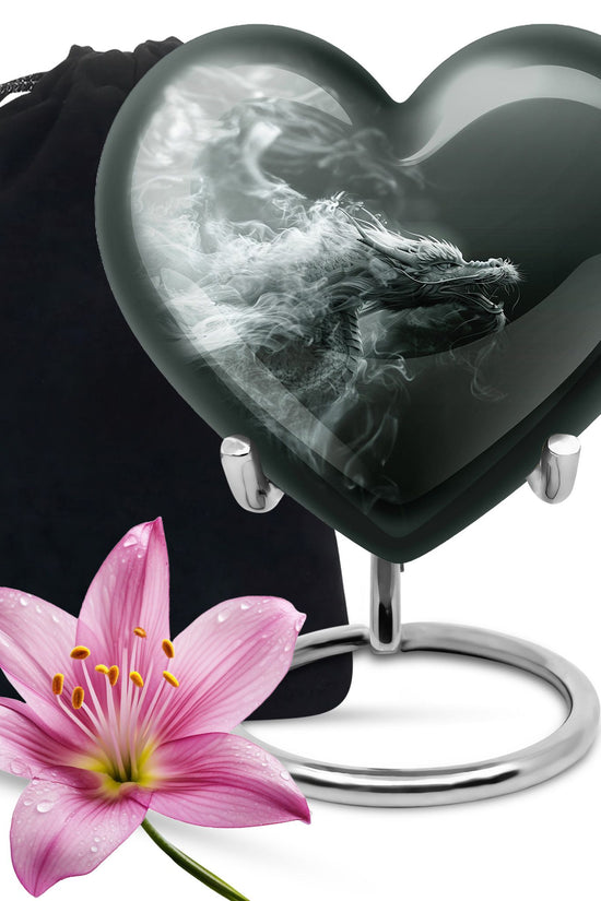 Dragon Power Memorial Urn For Human Ashes - Artistic Aluminium Funeral Urn