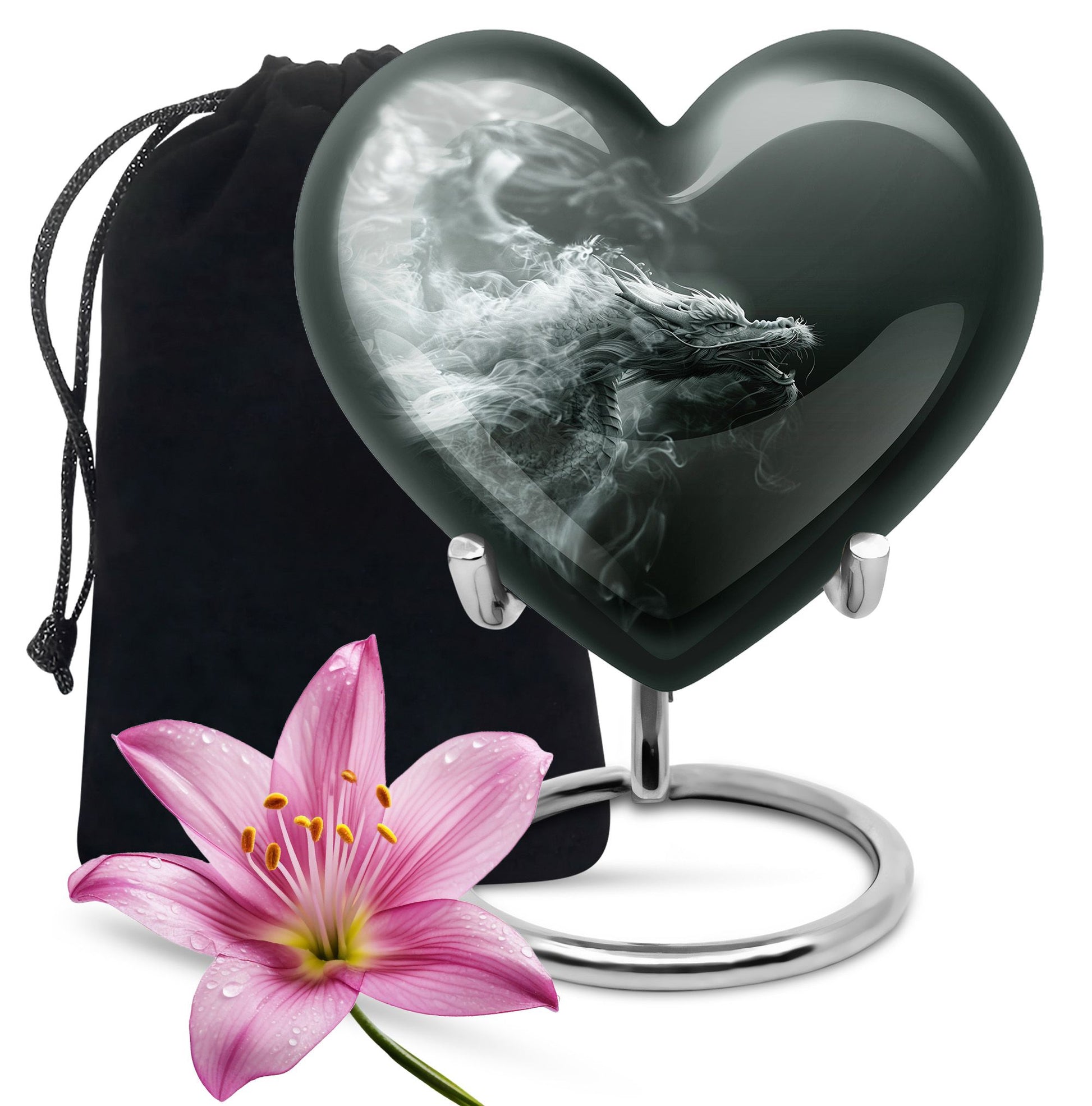 Dragon Power Memorial Urn For Human Ashes - Artistic Aluminium Funeral Urn