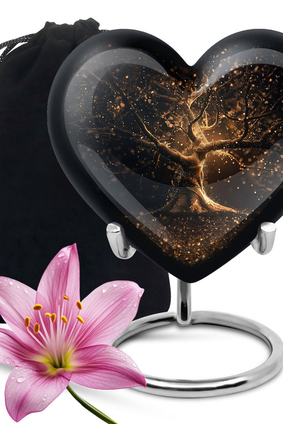 Golden Tree Memorial Urn - Glowing Cremation Urn For Ashes