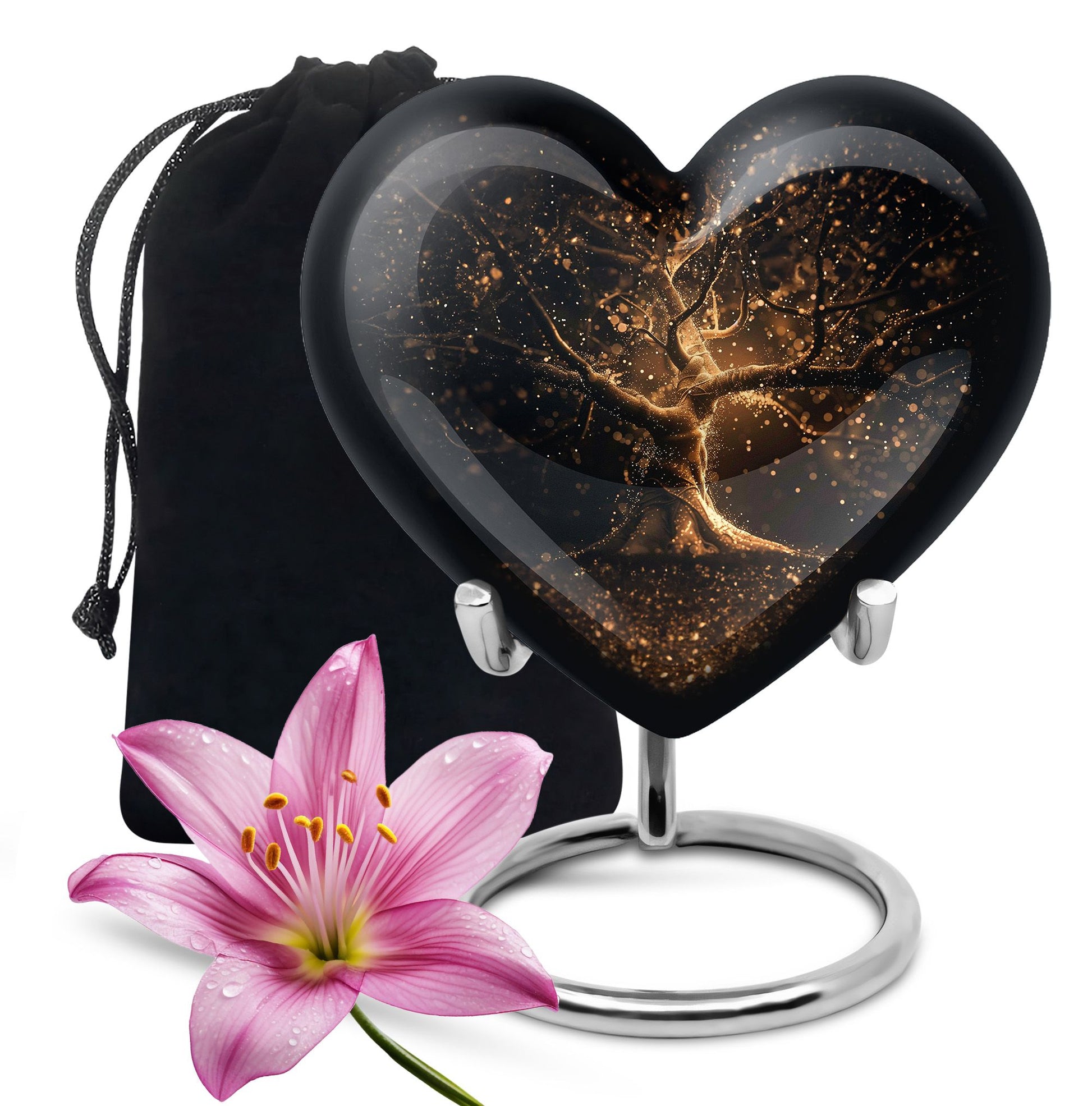 Golden Tree Memorial Urn - Glowing Cremation Urn For Ashes
