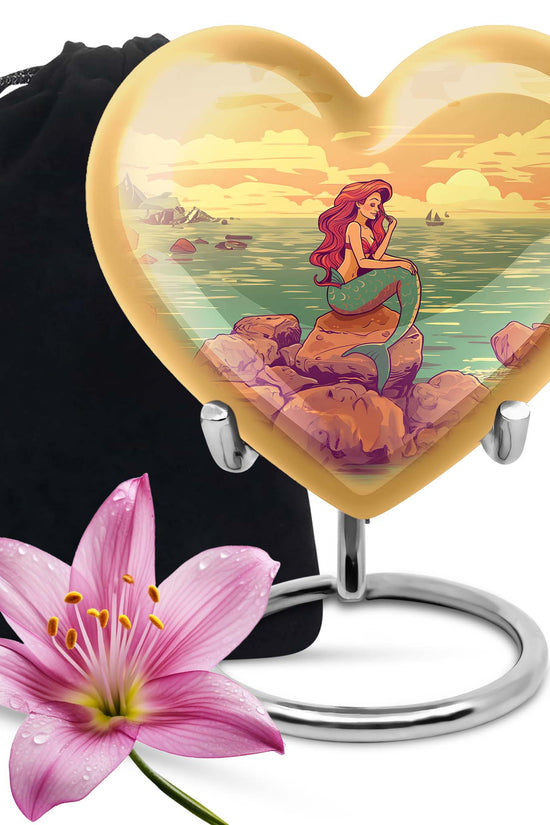 Beach Mermaid Memorial Urn - Artistic Memorial Urn For Loved Ones
