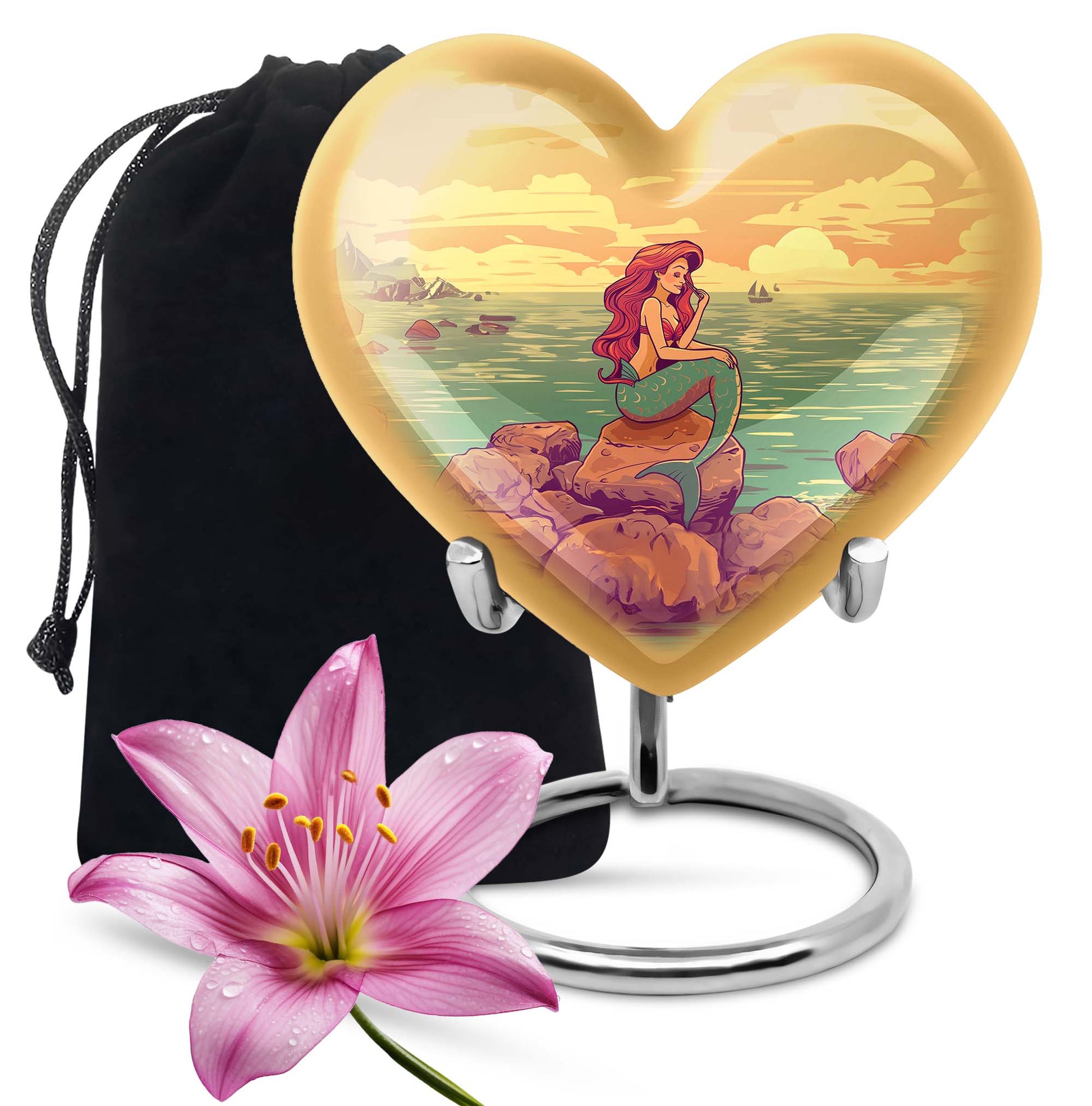 Beach Mermaid Memorial Urn - Artistic Memorial Urn For Loved Ones