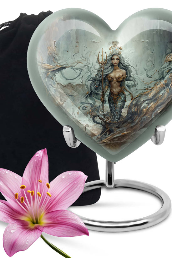 Beautiful Mermaid Theme Cremation Urn - Sea Theme Funeral Urn For Female