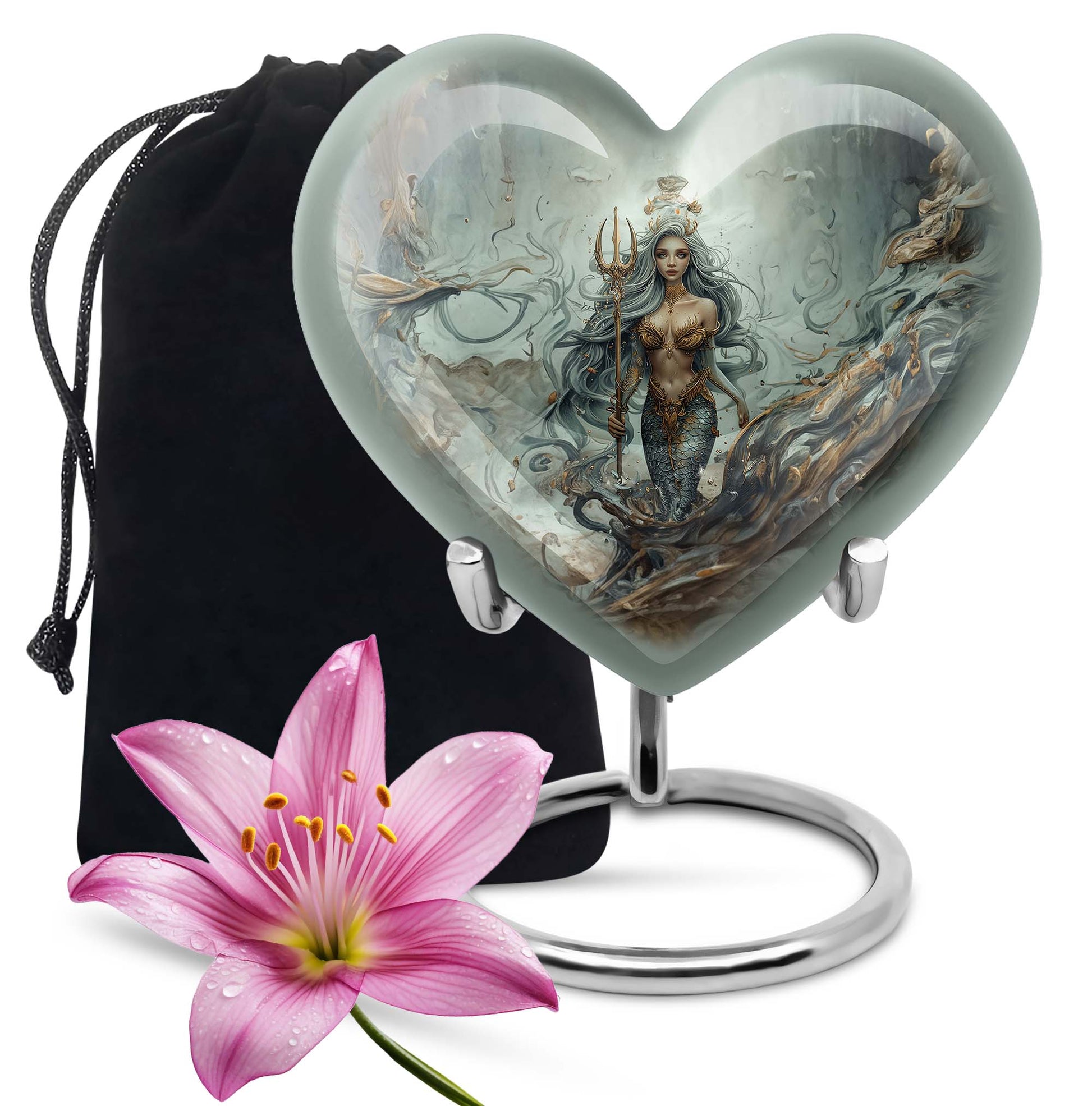 Beautiful Mermaid Theme Cremation Urn - Sea Theme Funeral Urn For Female