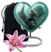 Emerald Mermaid Cremation Urn - Ocean Memorial Urn For Human Ashes