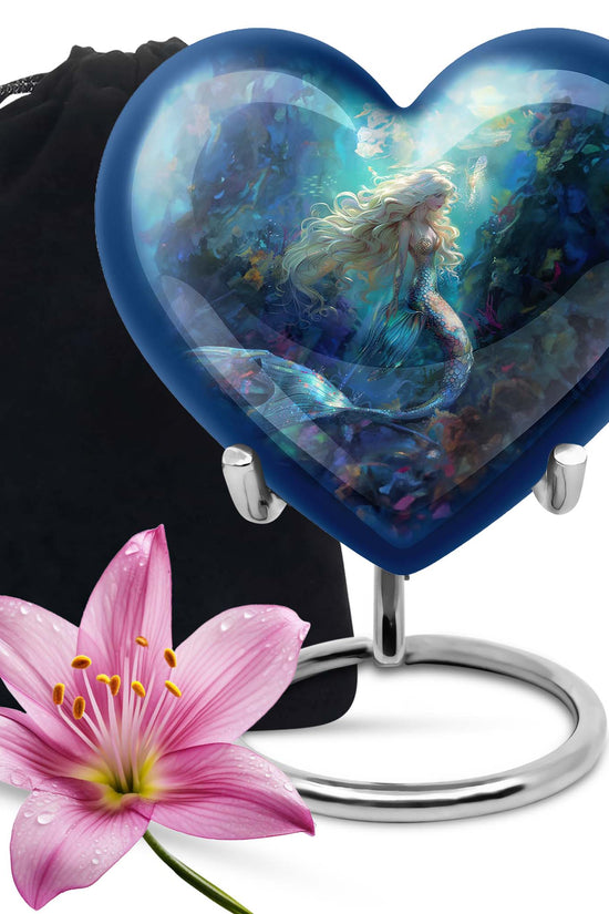 Underwater Mermaid Ashes Urn - Artistic Memorial Urn for Loved Ones