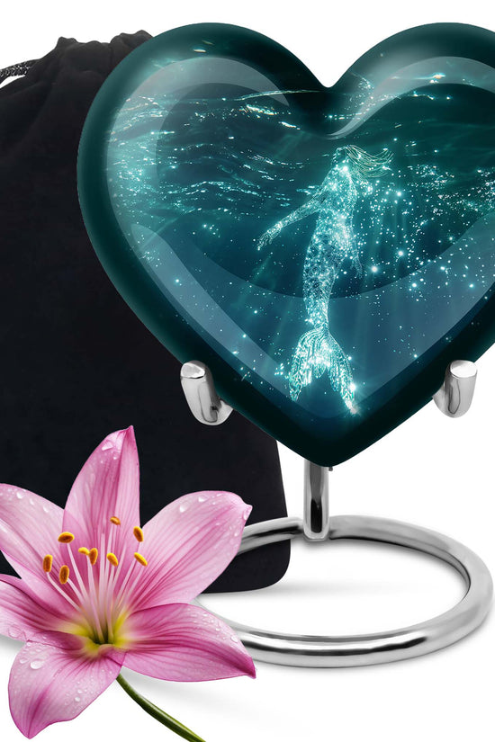 Sparkling Mermaid Ashes Urn - Artistic Memorial Urn For Loved Ones