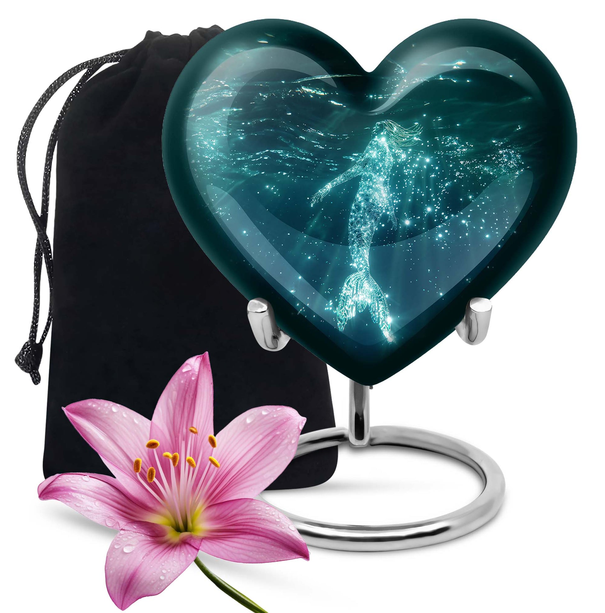 Sparkling Mermaid Ashes Urn - Artistic Memorial Urn For Loved Ones