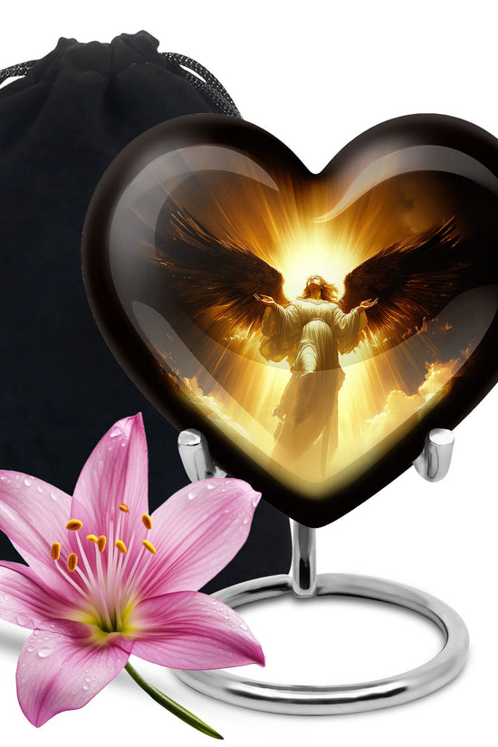 Spiritual Angel Funeral Urn - Golden Heaven Cremation Urn For Ashes