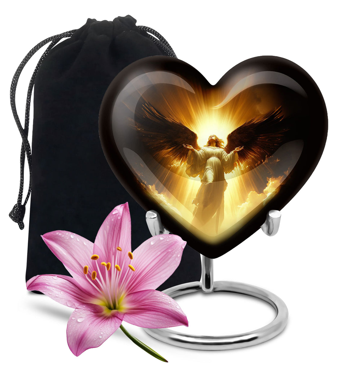Spiritual Angel Funeral Urn - Golden Heaven Cremation Urn For Ashes