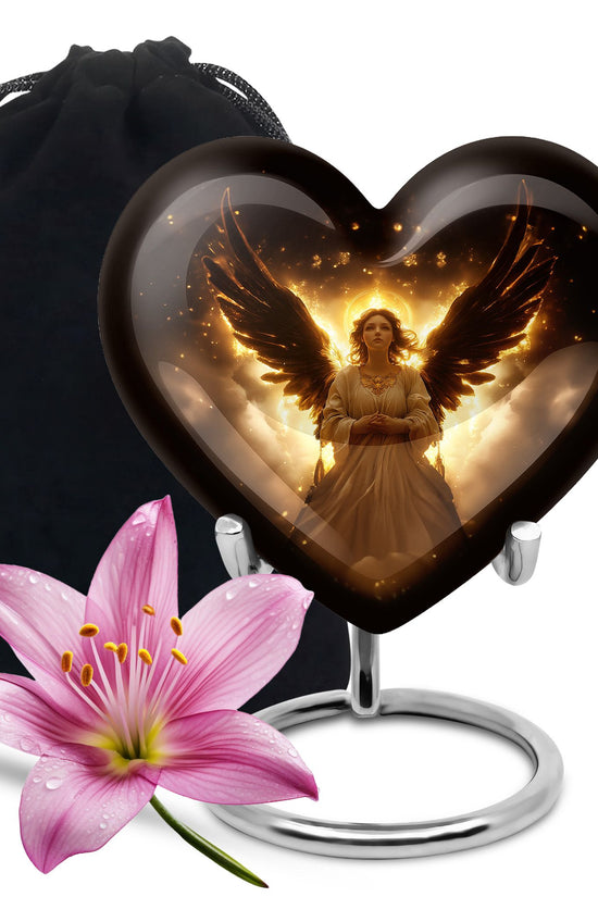 Halo Angel Memorial Urn - Golden Light Funeral Urn For Adult Ashes
