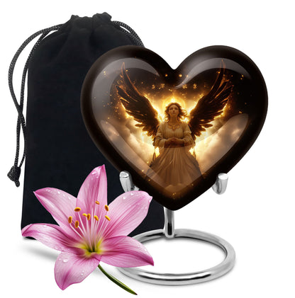 Halo Angel Memorial Urn - Golden Light Funeral Urn For Adult Ashes