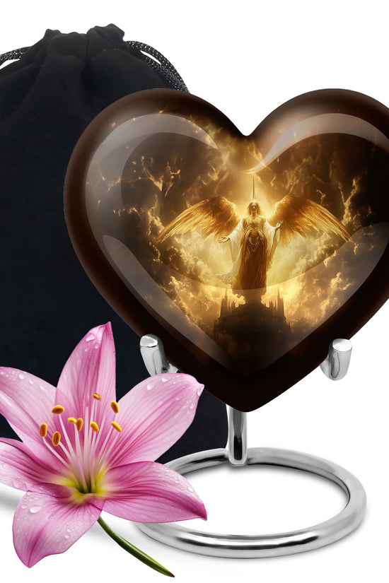 Royal Golden Angel Memorial Urn - Guardian Angel Cremation Urn For Ashes