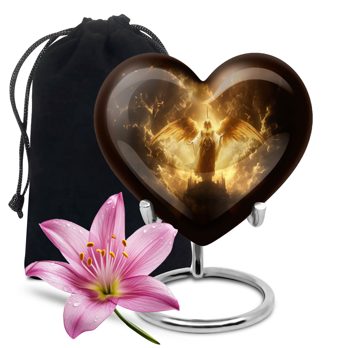 Royal Golden Angel Memorial Urn - Guardian Angel Cremation Urn For Ashes
