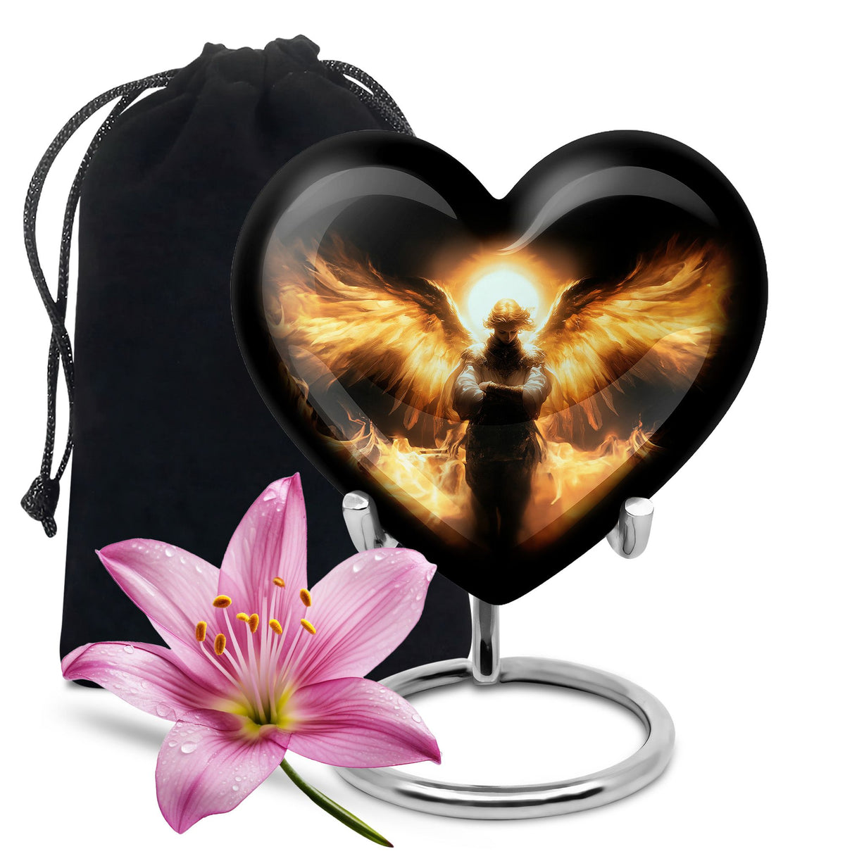 Beautiful Angel Cremation Urn – Elegant Golden Glow Urn For Loved Ones