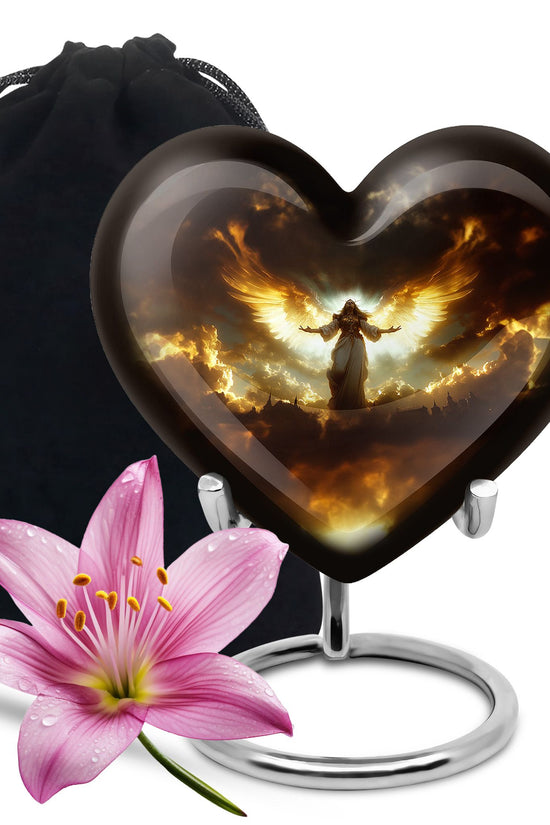 Guardian Angel Cremation Urn - Heavenly Glow Funeral Urn For Burial
