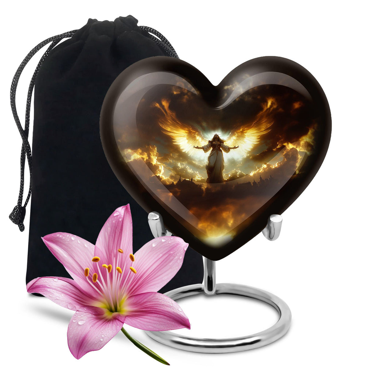 Guardian Angel Cremation Urn - Heavenly Glow Funeral Urn For Burial