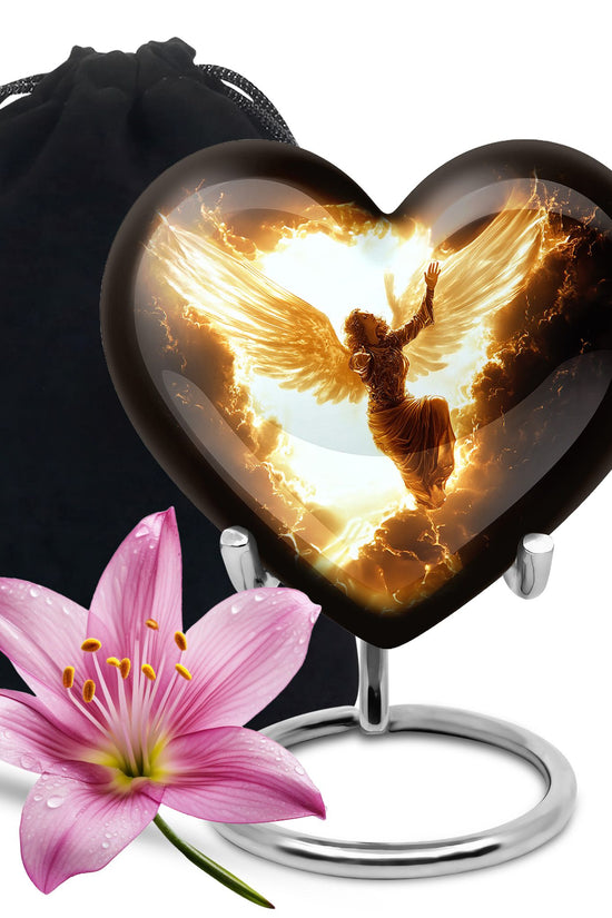 Elegant Angel Memorial Urn - Golden Lightning Funeral For Loved Ones