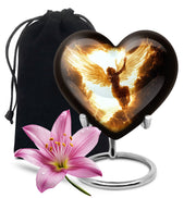 Elegant Angel Memorial Urn - Golden Lightning Funeral For Loved Ones
